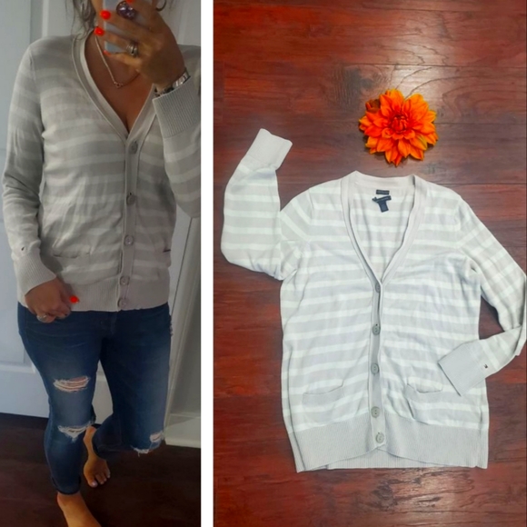 TOMMY HILFIGER BUTTON CARDIGAN - Picture 1 of 9